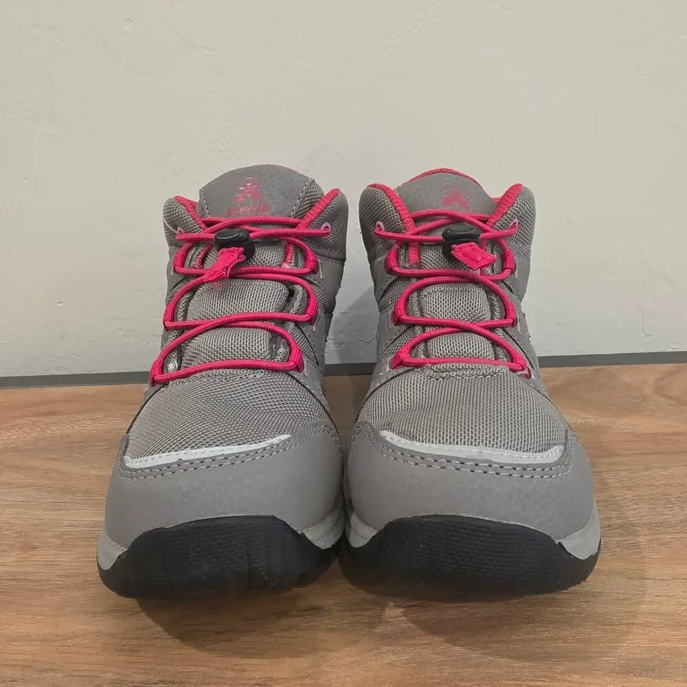 Kamik Trek Boots Kids Waterproof Hiking Shoes Youth 4 Gray Pink Trail Sneakers